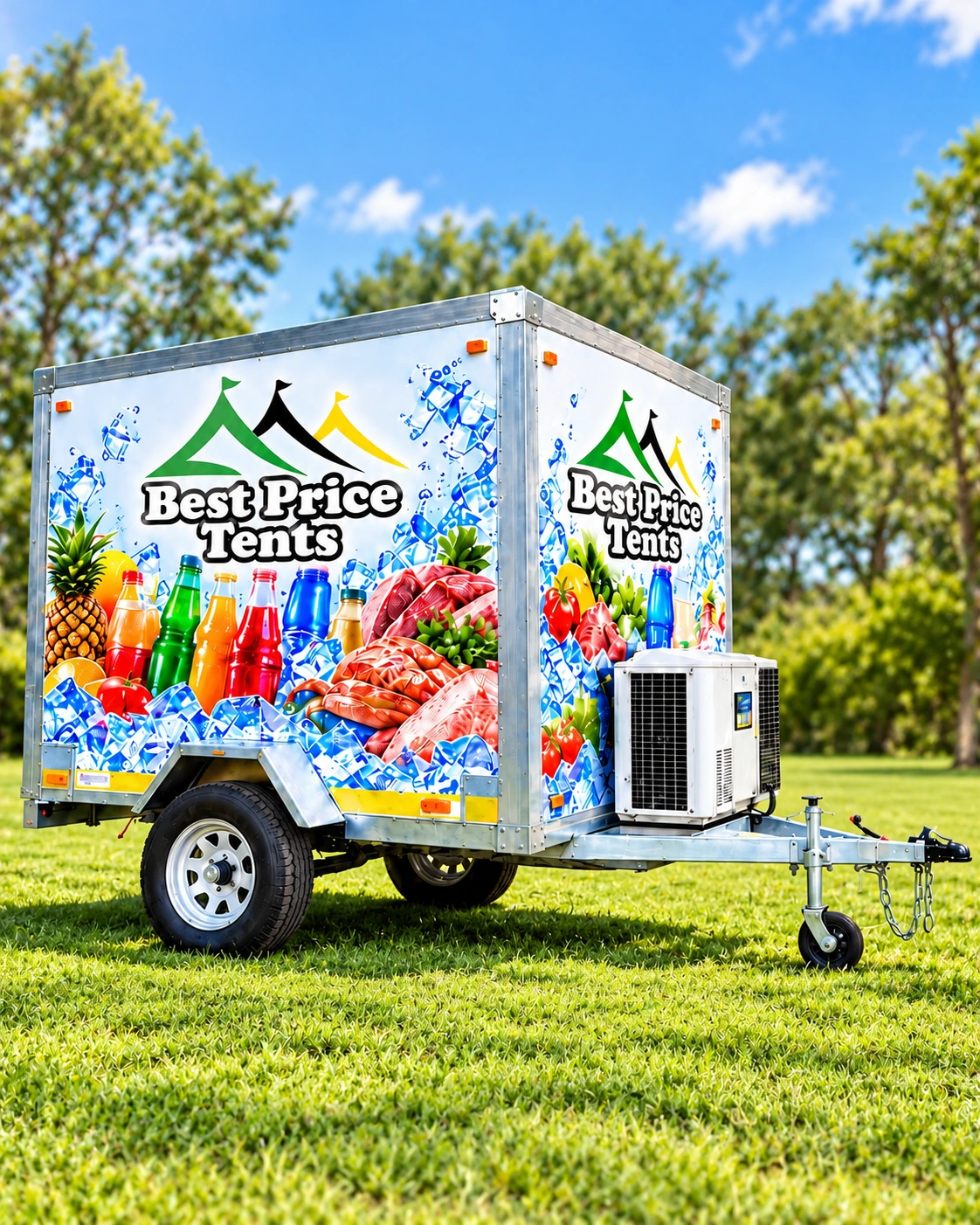 Best Price Tents branded mobile coldroom and chiller trailer
