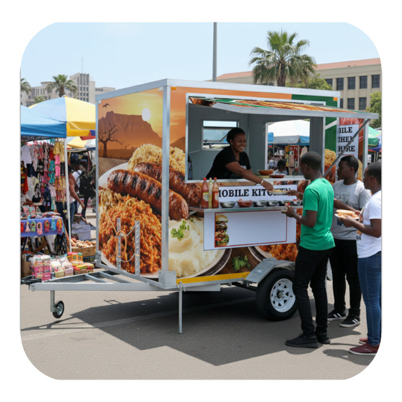 Mobile kitchen trailer for business